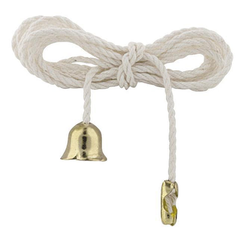 36" White Pull-String with Brass End Bell